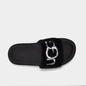 Ugg slides - black fur - size 8